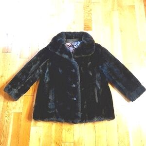 SPORTOWNE Brown Faux Fur Coat sz 14
